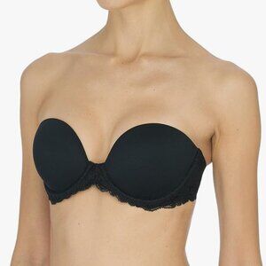 NATORI Feathers Strapless Plunge Multiway Lace T Shirt Bra in Black Size 34B NWT